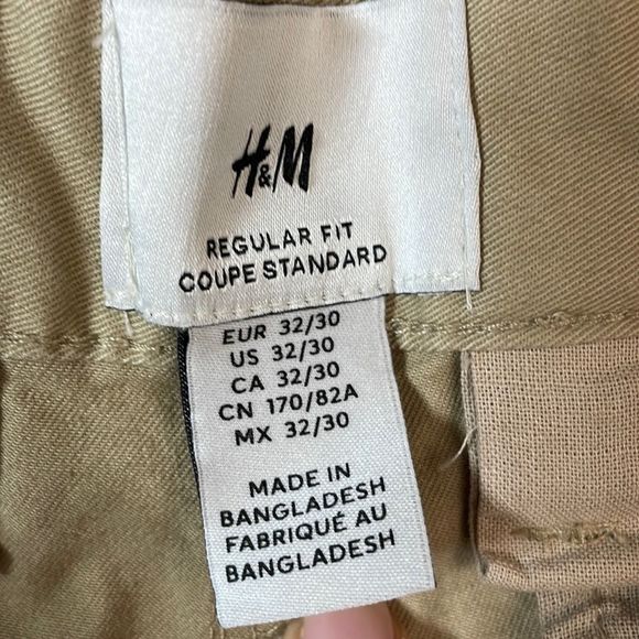 H&M Cotton Chino Khaki size 32x30 NEW - Picture 9 of 9